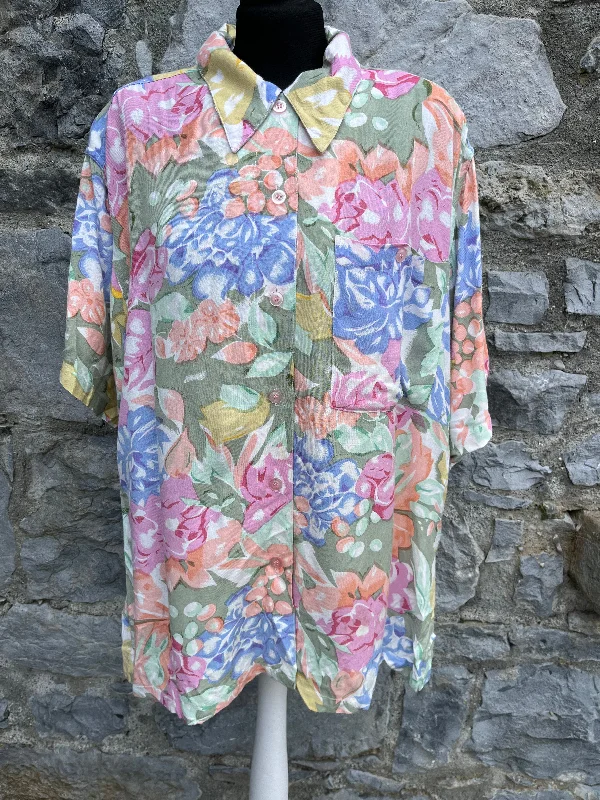 80s floral shirt uk 18-20