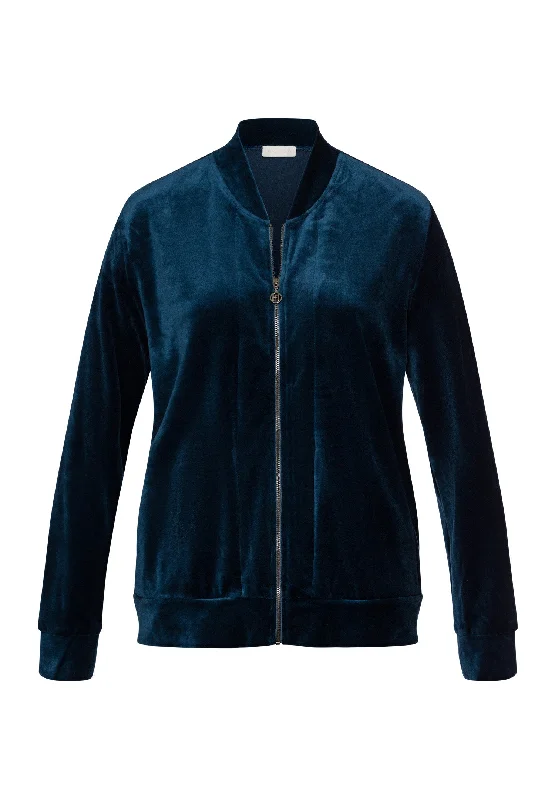 Favourites Velvet Zip-Up Jacket | Mystic Blue 78856-1652 Women's cycling jackets