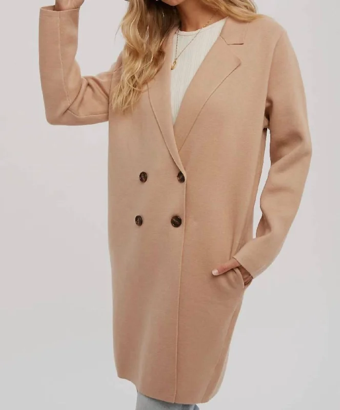 Classic Beige Coatigan Vintage Blazers for Women