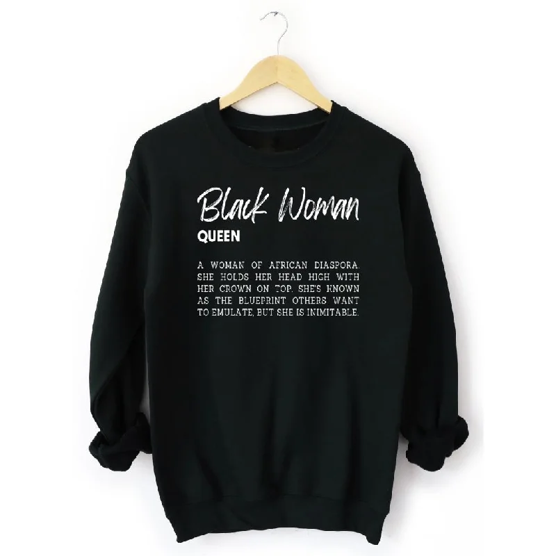 Black Woman Defined Sweatshirt Printed Hoodies for Women