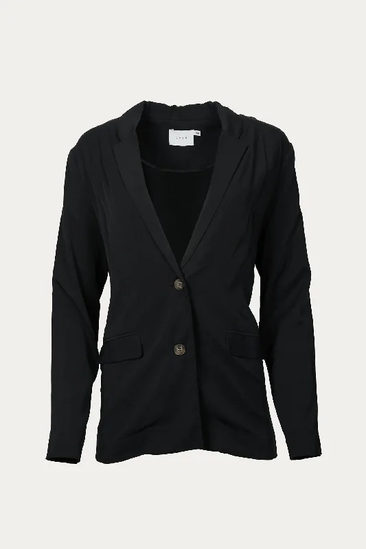 Single-Breasted Blazer In Black Modern Work Blazer