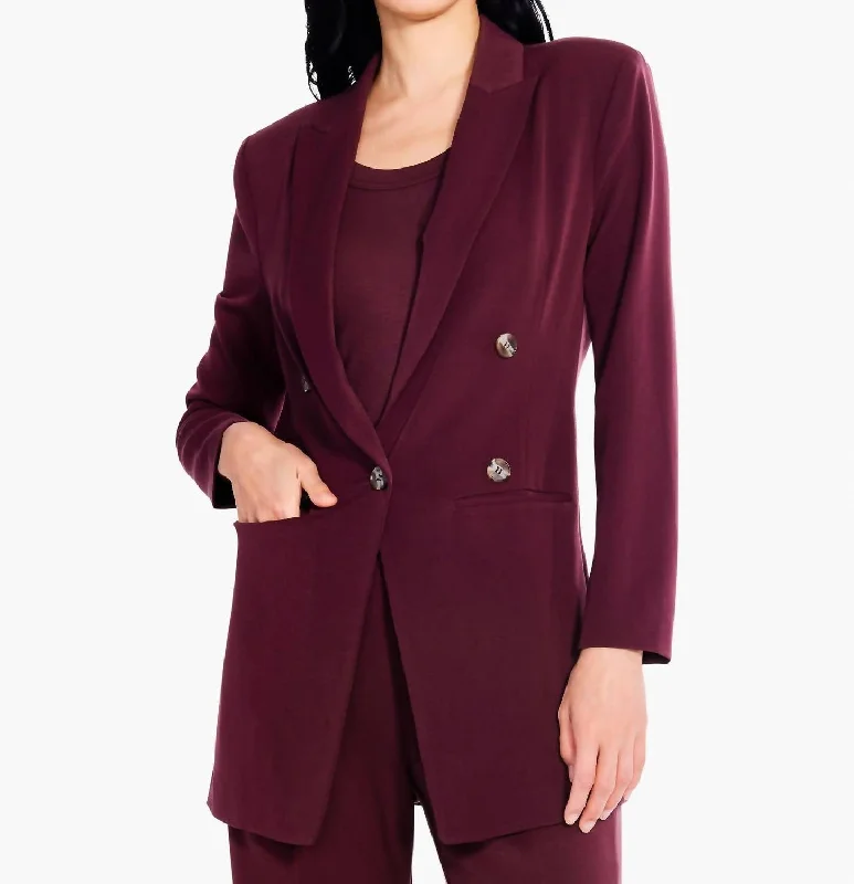 Avenue Blazer In Redwood Double-breasted Blazer Jacket