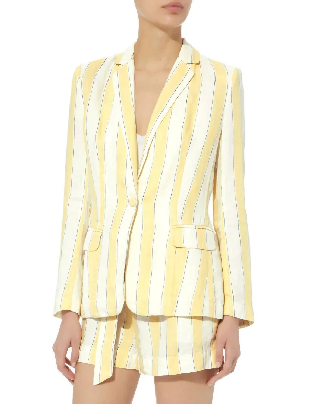 Linen Stripe Blazer In Multi Relaxed Fit Blazer