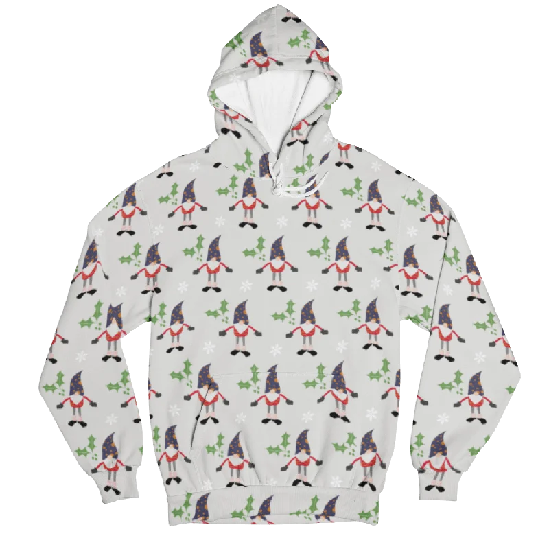 Christmas Holiday Gnome Pattern Ugly Sweatshirt Light Grey Unisex Hoodie Hoodie Sweatshirt for Fall