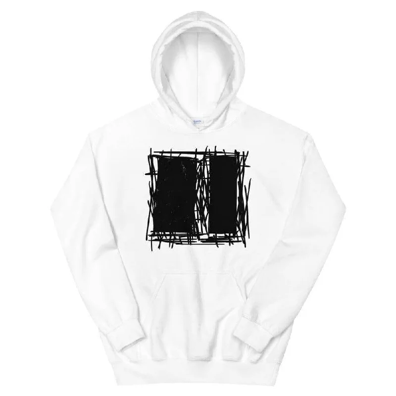 Lucina White Abstract Scribble Short-Sleeve Unisex Hoodie Comfortable Women’s Hoodies