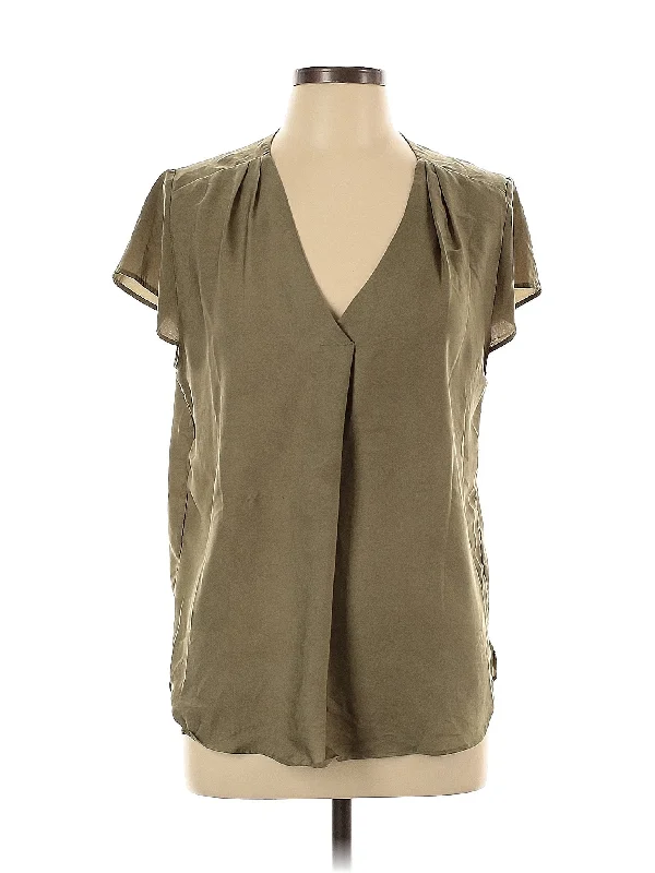 Short Sleeve Blouse Lightweight Zip Hoodie