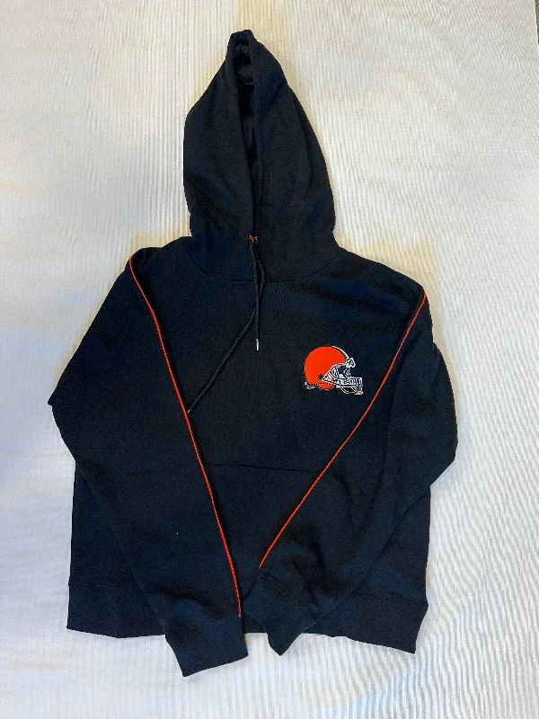 NFL Cleveland Browns Black Hooded Sweatshirt NWT Womens medium Colorblock Hoodie Sweatshirt