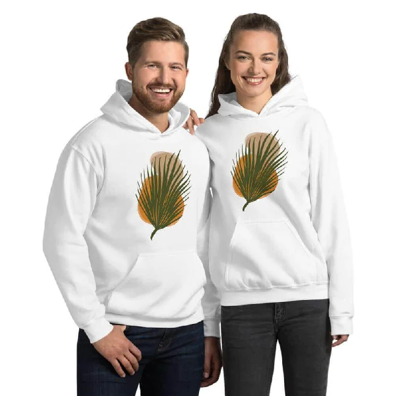 Abstract Palm Leaf and Stones Minimal Modern Art Graphic Unisex Hoodie Trendy Women’s Hoodies