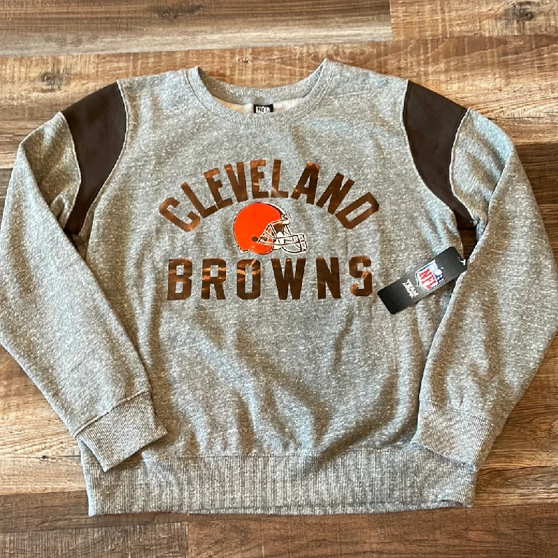 NFL Cleveland Browns NEW!!!  Grey Sweatshirt Women’s Large Warm Sweatshirts for Women