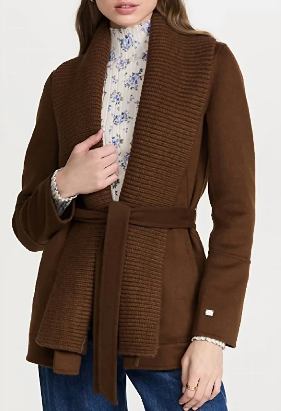 Gabby Fitted Wool Coat In Chestnut Buttoned Women’s Blazer