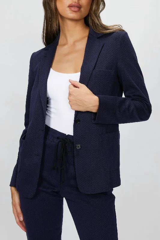 Fitted Blazer In Midnight Printed Women’s Blazer