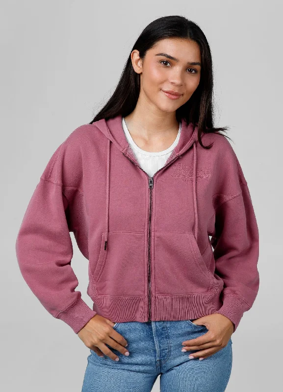 Women's zip-up hoodie Washed Manzanita II - Pink Basic Hoodie Sweatshirt Look