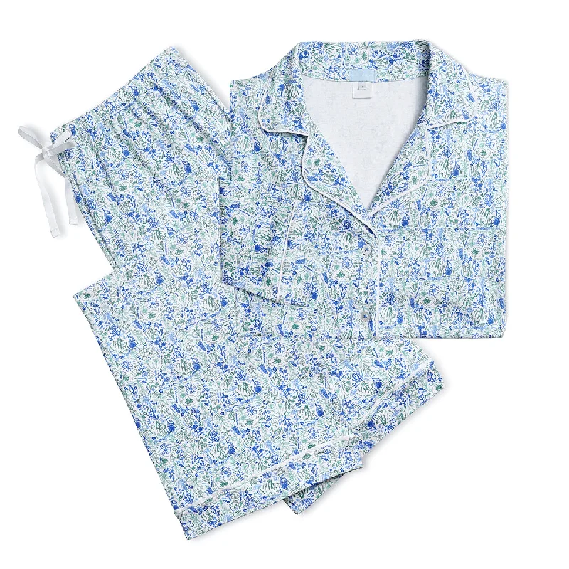 Birth Flowers Women’s Button Polo Long Pajama Set Pajama sets under $50