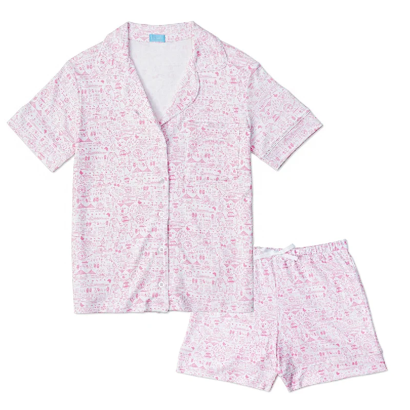 Boston Women’s Button Front Short Pajama Set Hoodie pajama sets