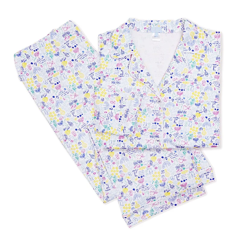 Hanukkah Women's Button Front Pajama Set Cute pajama sets