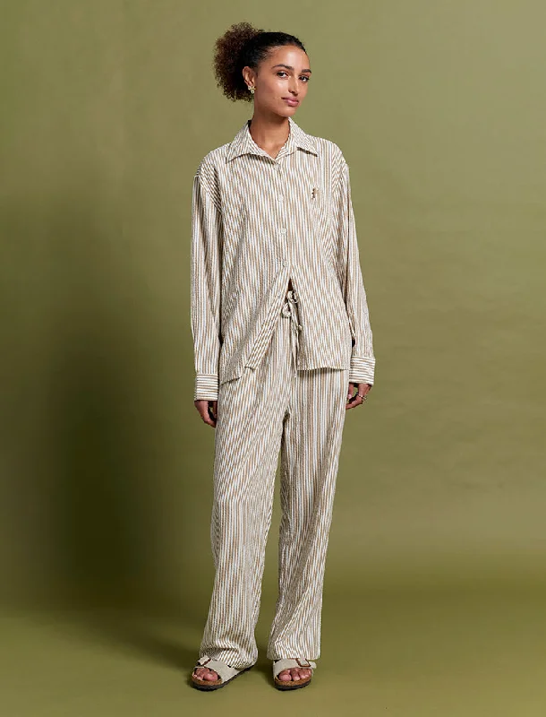 Karen Walker Seersucker Stripe PJ Set Sleeveless pajama sets