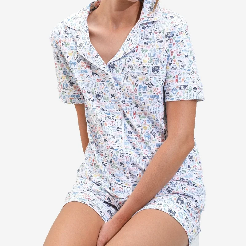 Nantucket Women’s Button Front Short Pajama Set Floral pajama sets