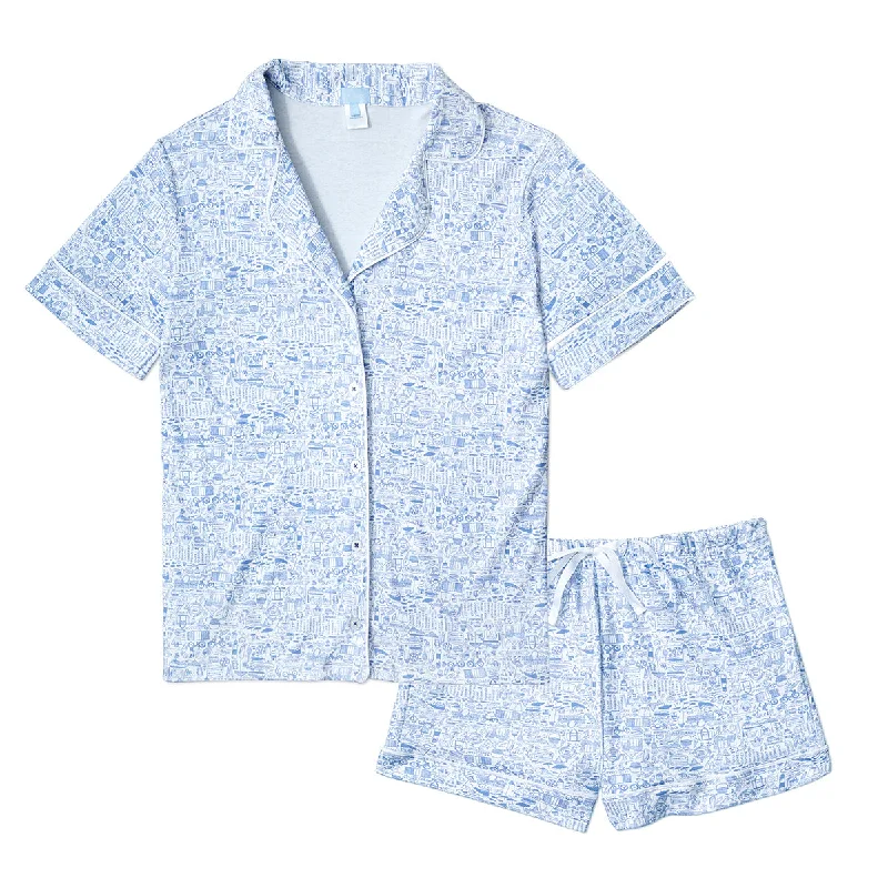 Nantucket Women’s Button Front Short Pajama Set Hoodie pajama sets