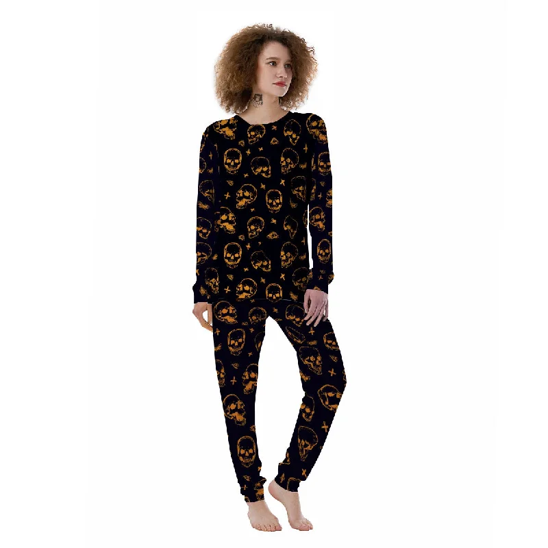 Skull Halloween Print Pattern Women's Pajamas Camisole pajama sets