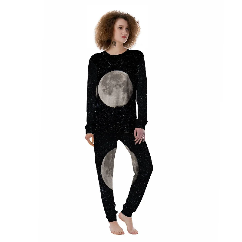 Sky Night Full Moon Print Women's Pajamas Spring pajama sets