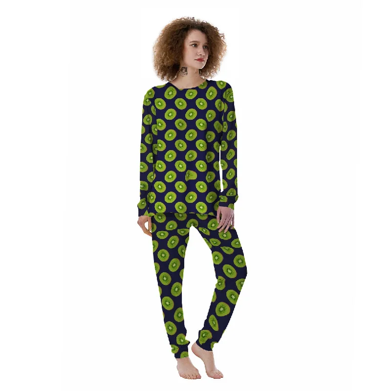 Slices Kiwi Print Pattern Women's Pajamas Satin pajama sets