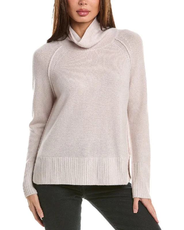 Forte Cashmere Plaited Funnel Cashmere Sweater Travel sweaters