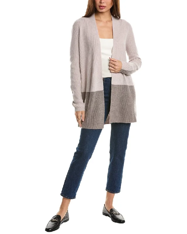 Forte Cashmere Rib Colorblocked Cashmere Cardigan Eco-friendly sweaters