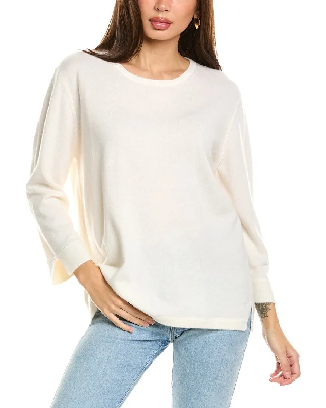 Forte Cashmere 3/4-Sleeve Crew Cashmere Sweater Fall sweaters