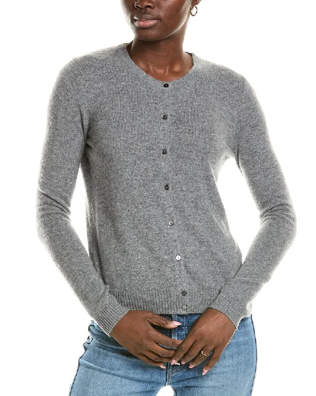 InCashmere Fitted Button Front Cashmere Cardigan Zip-up sweaters