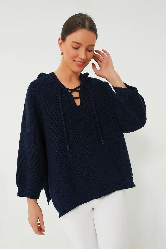 Navy Knit Declan Pullover Crewneck sweaters