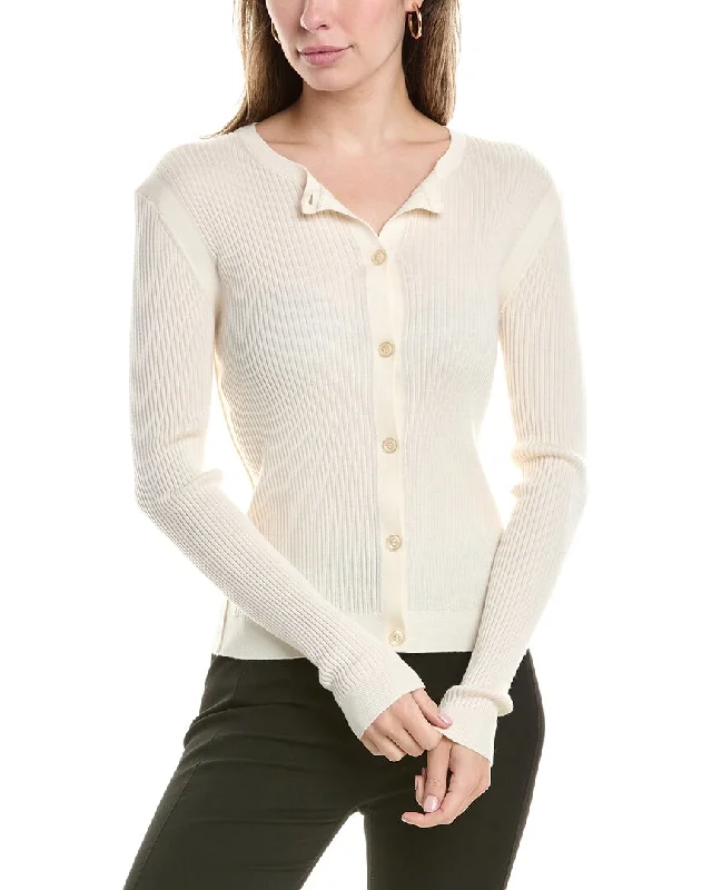 St. John Wool & Silk-Blend Cardigan Anti-pilling sweaters