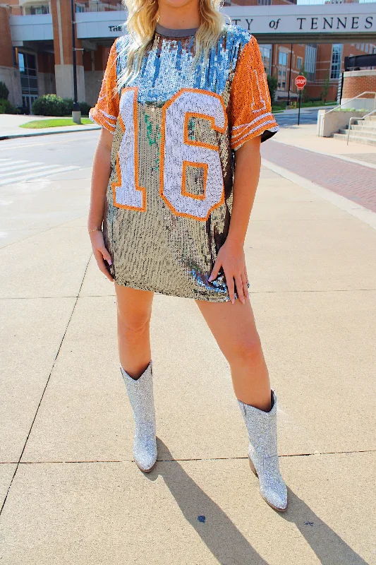 TN Vols Sequin Gameday Jersey Clubbing mini dresses