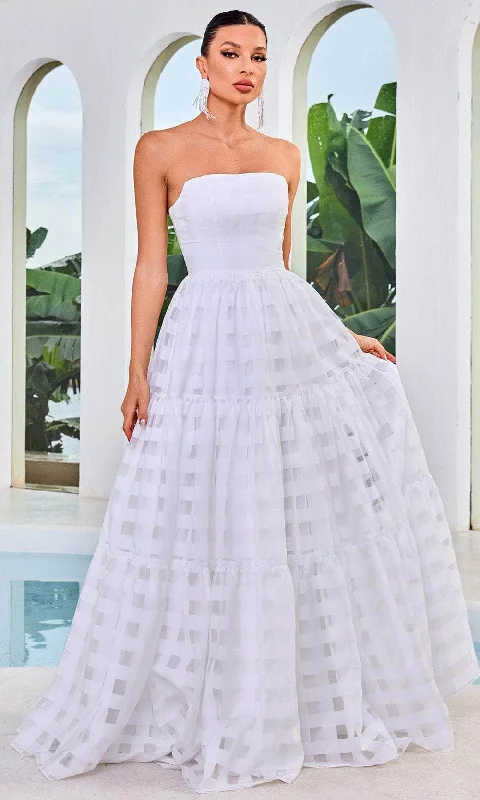 J'Adore Dresses J24048 - Weaved Illusion Panel Evening Gown Classic Bridal Dress