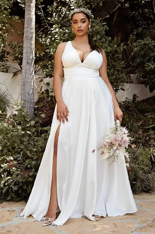 Ladivine Bridal - 7469WW Plus Size Empire Wedding Dress Empire Waist Dress