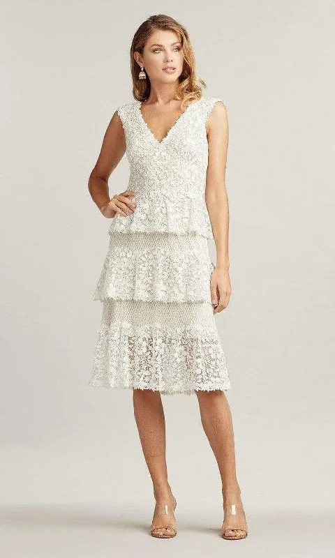 Tadashi Shoji - Citara Tulle Tiered Dress Lace Back Wedding