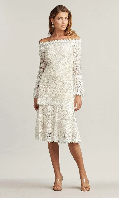 Tadashi Shoji - Corbin Bell Sleeve Dress Off-shoulder Bridal Gown