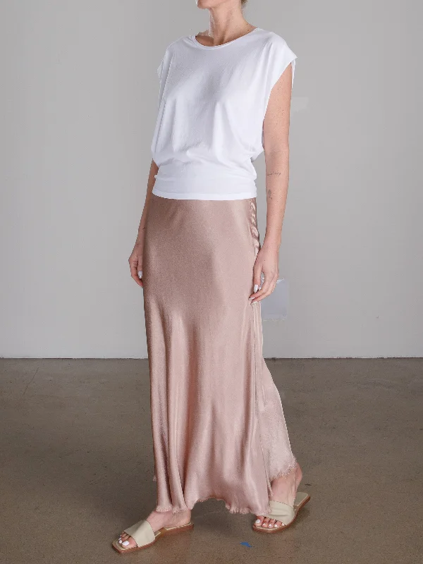 Bernie Skirt in Vintage Satin - Nude Casual chic unclassified skirts