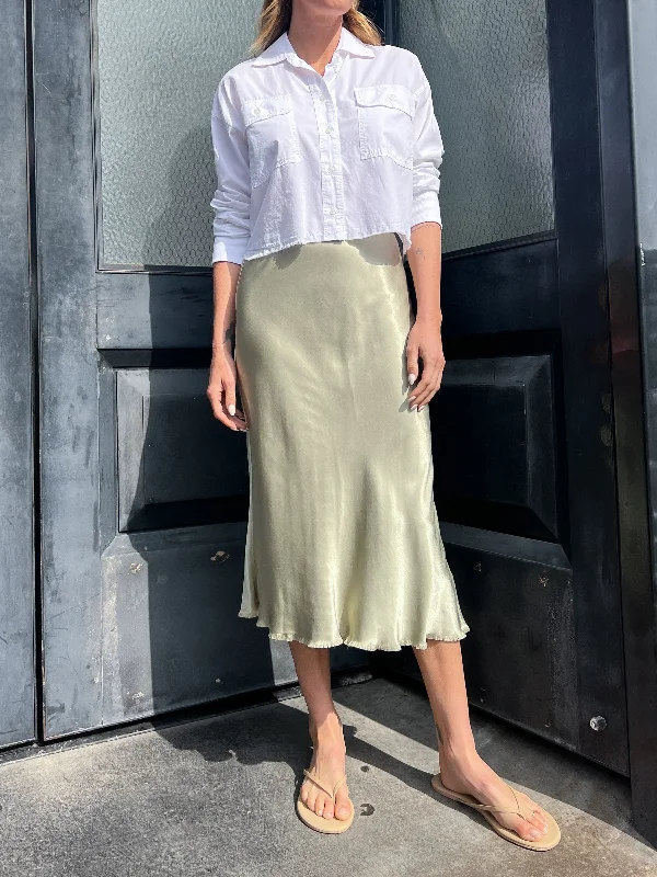 Riley Skirt in Vintage Satin - Celadon Affordable unclassified skirts