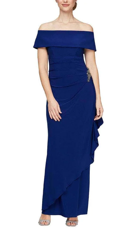 Alex Evenings - 81351528 Off-Shoulder Matte Jersey Long Dress Boho maxi dresses