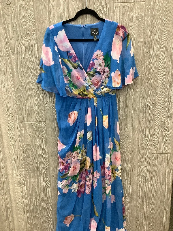 Dress Casual Maxi By Adrianna Papell In Blue, Size: S Wedding guest maxi dresses