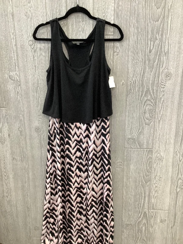 Dress Casual Maxi By Connected Apparel In Black & Pink, Size: M Wrap maxi dresses