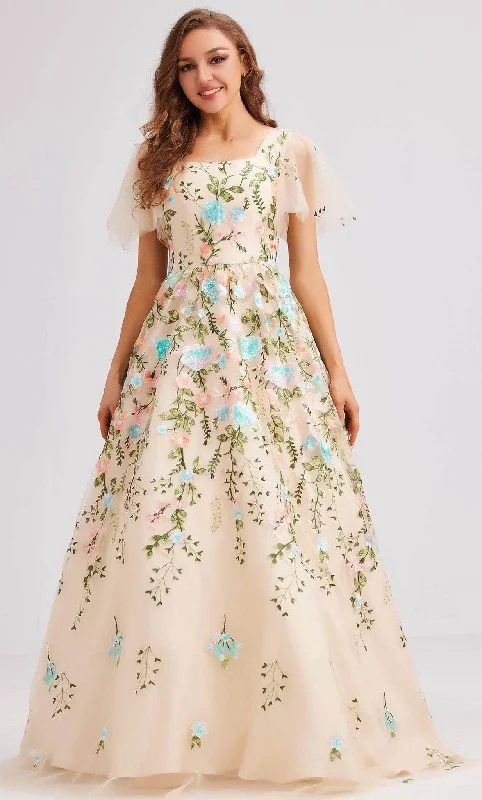 J'Adore Dresses J23016 - Floral Embroidered Evening Dress Summer party dresses