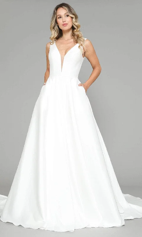 Poly USA 8582 - Sleeveless V-Neck Bridal Gown Best party dresses for tall women