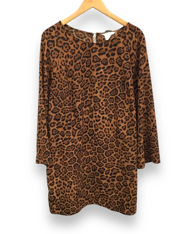 Dress Casual Midi By H&m In Animal Print, Size: Xl Winter midi dresses