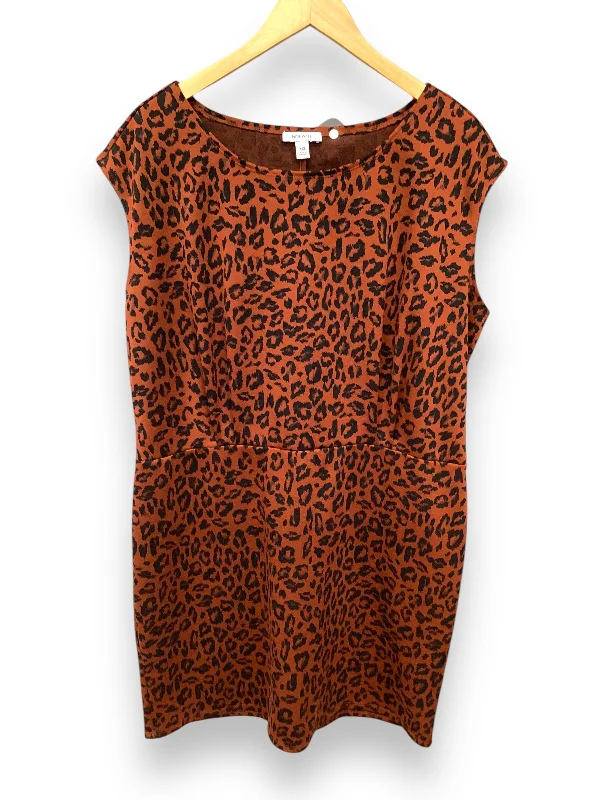 Dress Casual Midi By Nine West In Animal Print, Size: Xxl Edgy midi dresses