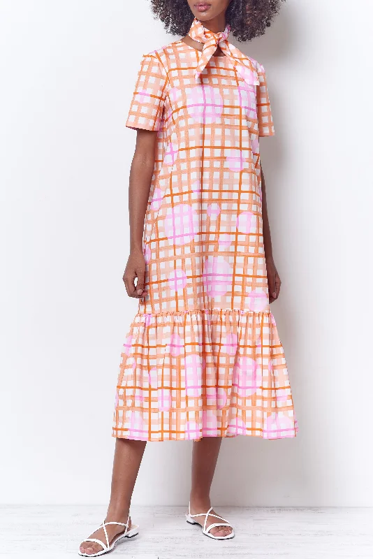 KORA DRESS - Plaid print Flowy floral dresses