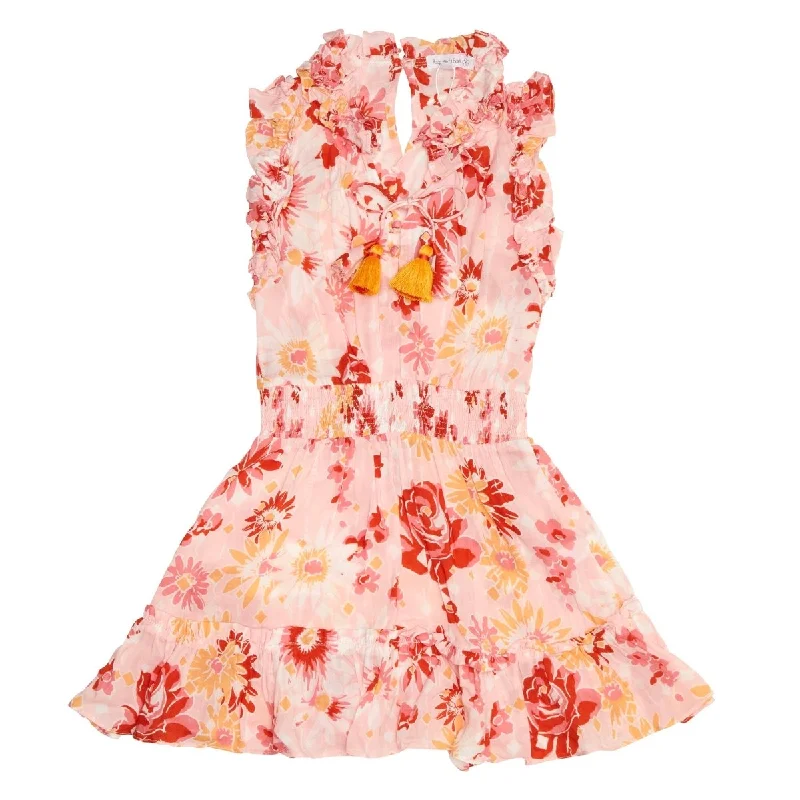 TRINY FLORAL RUFFLE TASSEL DRESS Best floral dresses for petites