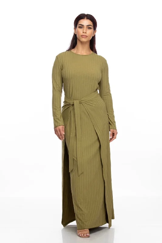 AMARA KNIT DRESS SET LIGHT OLIVE Comfortable unclassified dresses