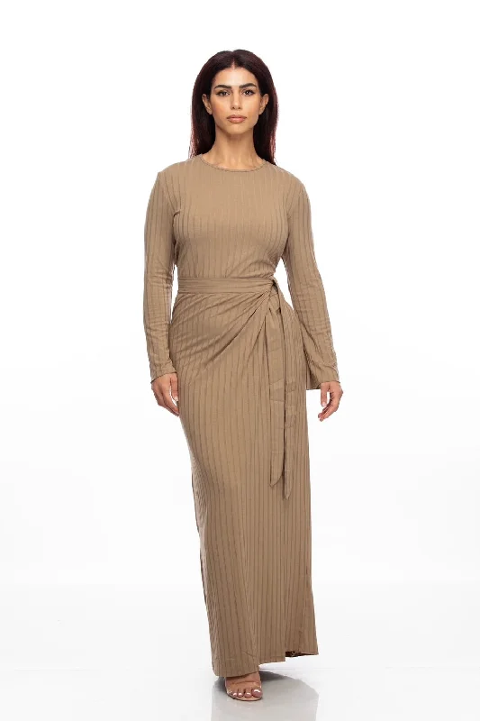 AMARA KNIT DRESS SET TAUPE Long unclassified dresses