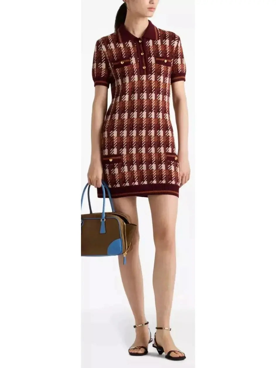 Intarsia Knit Wool Dress Chic unclassified dresses